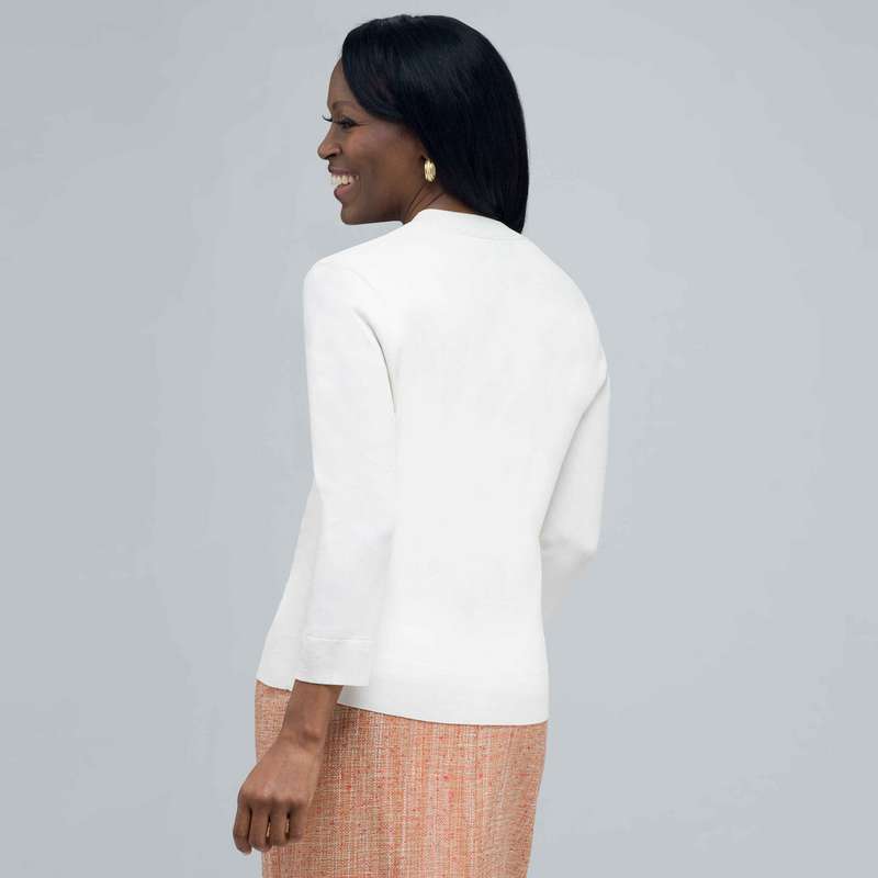 Ribbed Cardigan., Ivory, large image number 1